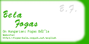 bela fogas business card